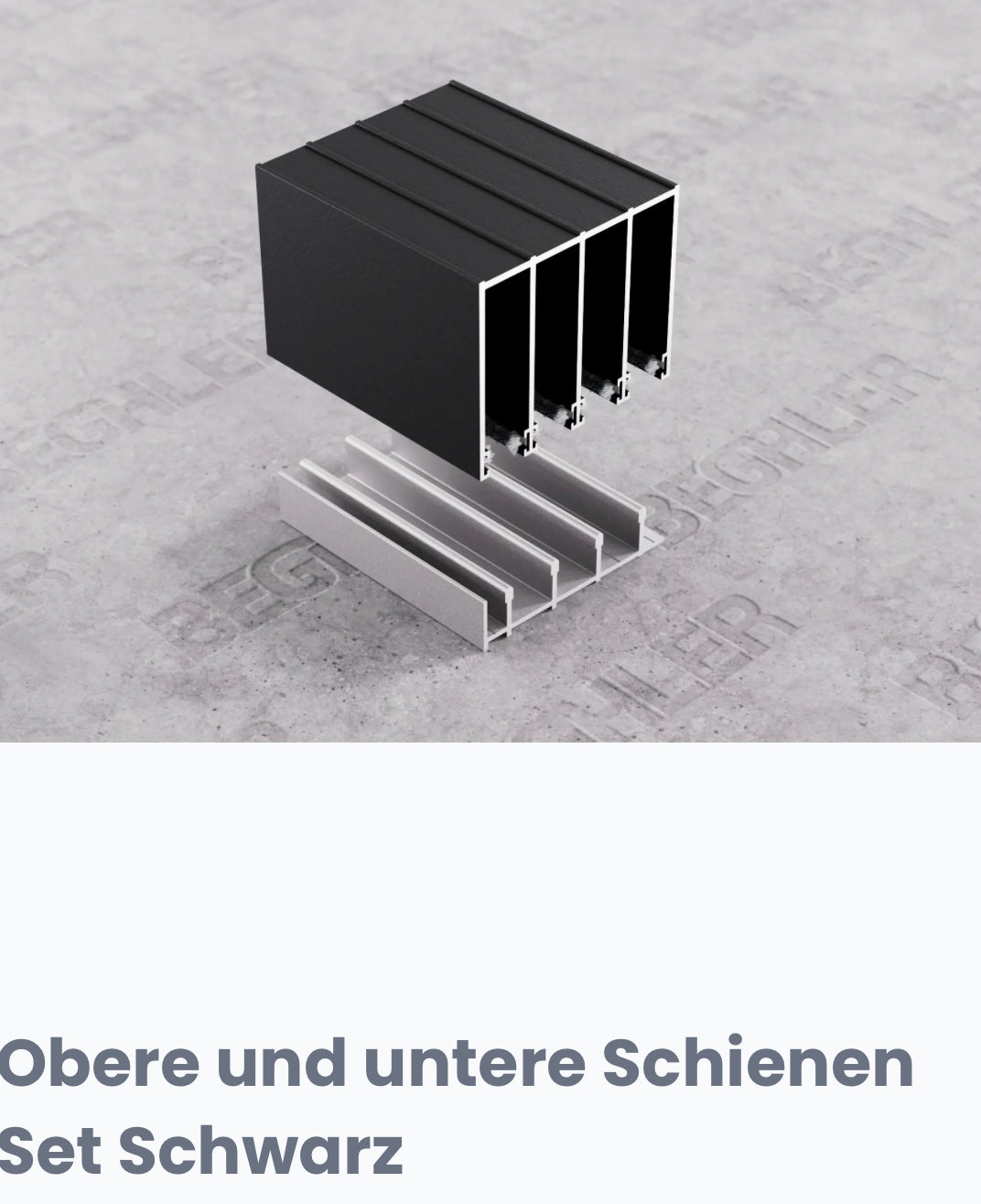 Schienen Glasschiebewand Anthrazit/Schwarz ESG Glas