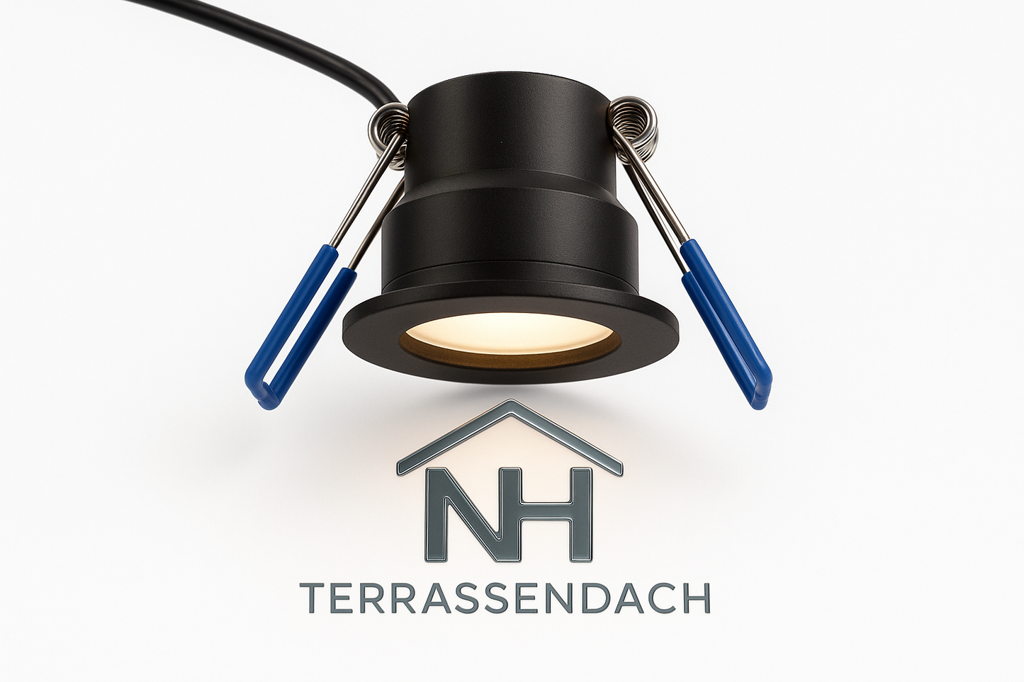 LED-Einbaustrahler mit Federklammern und NH Logo