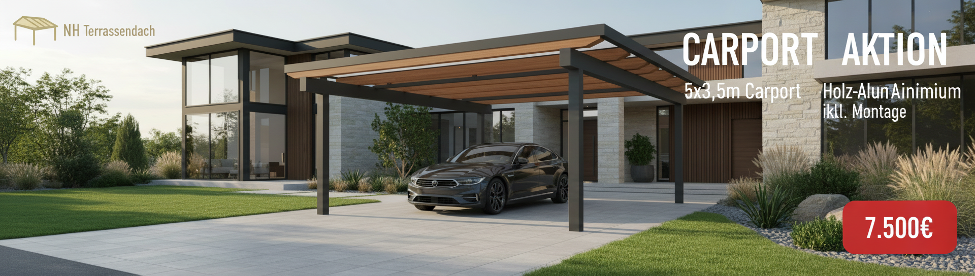 Carport Aktion 5x3,5m inkl. Montage 7500€