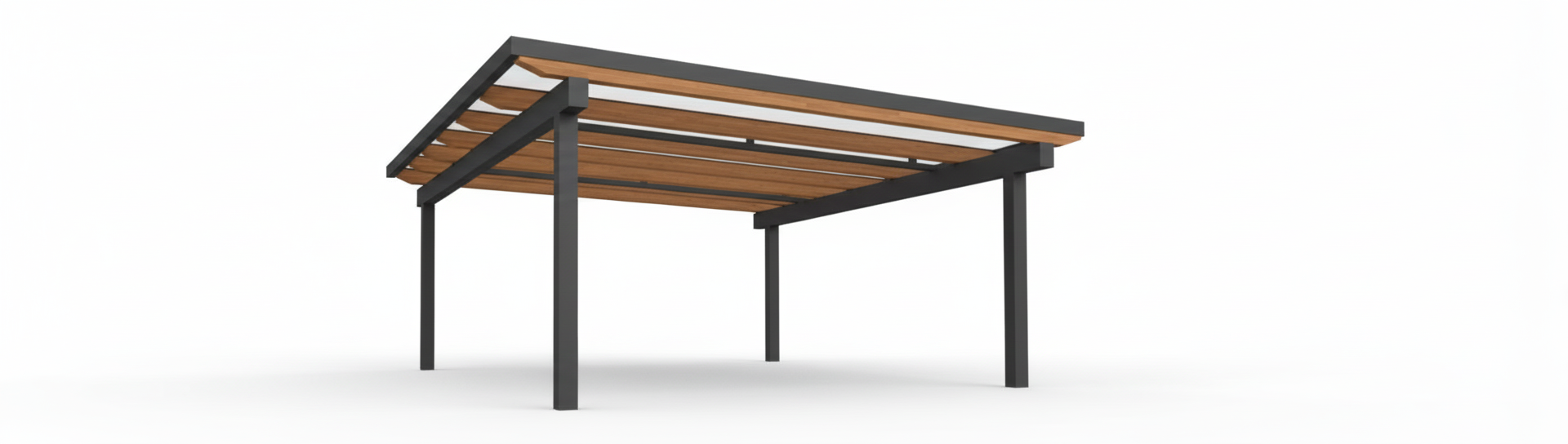 Carport Holz-Metall-Konstruktion mit 4 Stützen