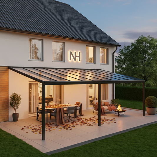 Herbstliche LED-Beleuchtung mit NH Logo