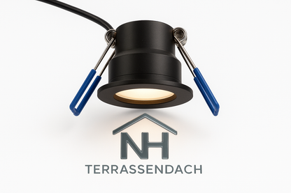 LED-Einbaustrahler mit Federklammern und NH Logo